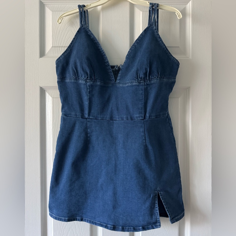 Windsor XL Denim Sleeveless Bodycon Romper Dress